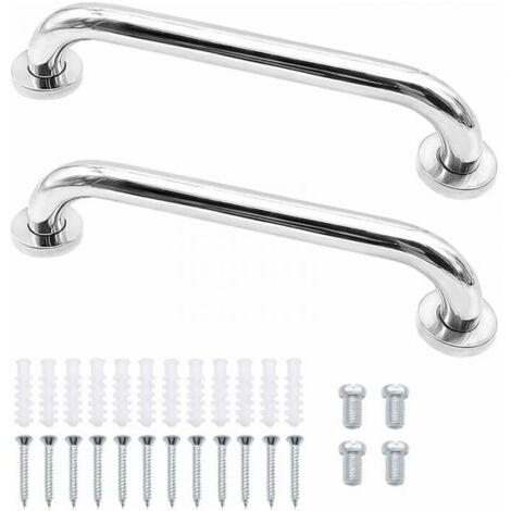 Barras de seguridad para baño de pared (2 unidades),  , de acero inoxidable antideslizante