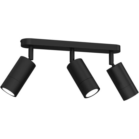 Barre 3 spots orientables noire GU10 8W Link Luminex