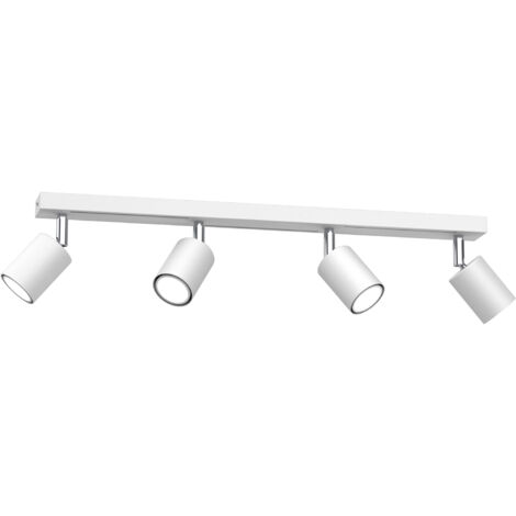 Barre 4 spots orientables blanc/chrome GU10 8W Striper