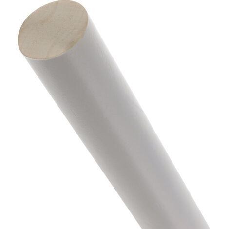 Barre à rideaux en Bois Blanc Ø28mm de 250cm - Boulet