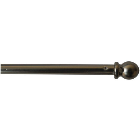 Barre à rideaux extensible 70-110 cm en métal chromé mat – Embouts boules – Installation facile – Design moderne – Ateliers 28