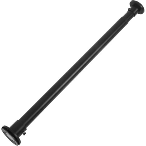 Barre à Rideaux Télescopique Noir Support de Suspension Rétractable et Extensible pour Douche Placard et Fenêtre