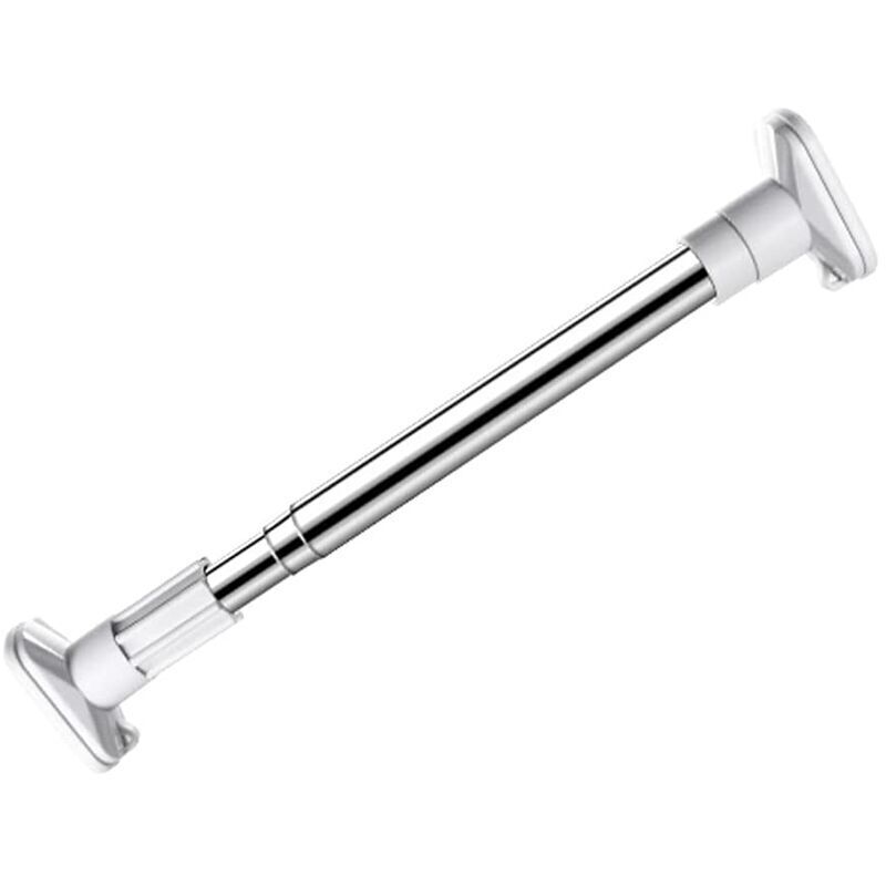 Barre à Tension Inoxydable de Rideaux de Douche Sans Perçage 50 à 80CM Tringle Téléscopique à Caoutchouc pour Armoire/Baignoire/Fenêtre/Étendoire
