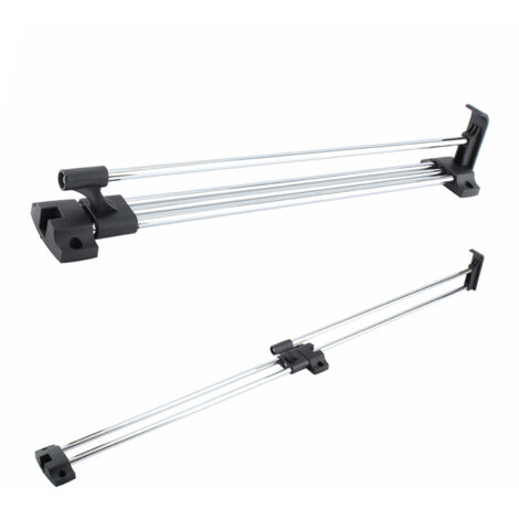 Barre à vêtements extensible chromée pour armoire - Rail double épais haute capacité de charge (25-50cm)