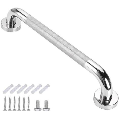 Barre Appui de Salle de Bain 50cm Barre de Maintien WC Antidérapant Poignée de Douche en Acier Inox avec Vis