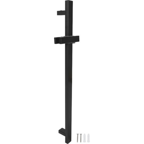 Barre Coulissante de Douche avec Support de Fournitures Réglable Barre de Levage en Acier pour Tringles à Rideaux de Douche Faciles à Soulever (unipolaire noir)