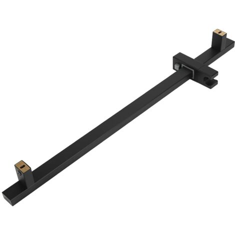 Barre Coulissante de Douche avec Support de Fournitures Réglable Barre de Levage en Acier pour Tringles à Rideaux de Douche Faciles à Soulever (unipolaire noir)