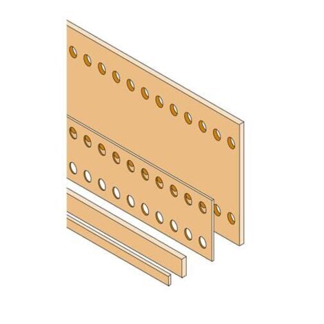 Barre Cuivre Plate 100x5mm perforée D 2x10,5mm L 1750mm 1STQ007408A0000 ABB PBFC1005