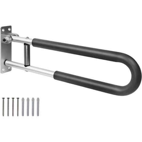 Barre D Appui Wc Pliable - 1 Unité - Aluminium Rembourré - Support Sécurité 100kg - Toilette Handicapé PMR - 57,5x14,5cm