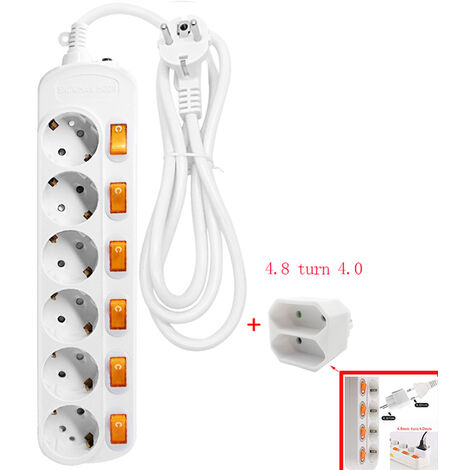 Barre d&39alimentation avec Protection contre les surtensions, prises standard allemandes 16A 6 AC, prise avec et interrupteur 1.5/2.5 mètres, interrupteur indépendant 3500W,Pologne,LENGTH 2.5M,6AC SO