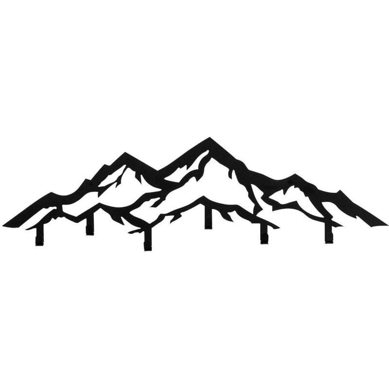Cotecosy – Patère en métal noir mat 6 crochets – Dimensions 80x25cm – Pour vêtements et accessoires – Design moderne et élégant
