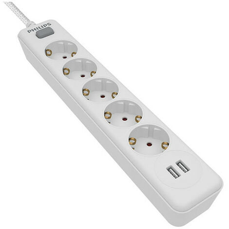 Barre Dalimentation 5 Prises Et 2 Ports Usb 2.4a Spn3052wa/10 Philips - Philips