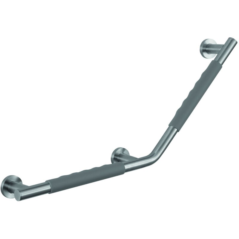 Sourcia - Barre d'appui 135° comfort grip en acier brossé gauche