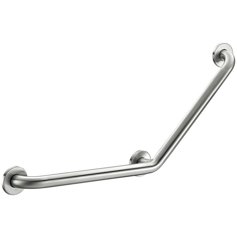 Barre de maintien Delabie 35082S coudée 135° inox satiné 400x400mm 3 points de fixation