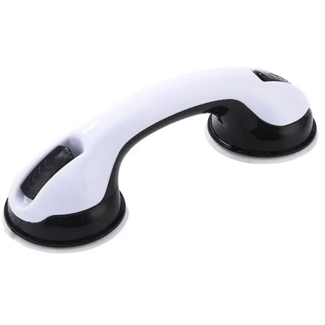 Barre d'appui à ventouse pour mur de douche, poignée de douche avec ventouse forte, noir, 30 cm