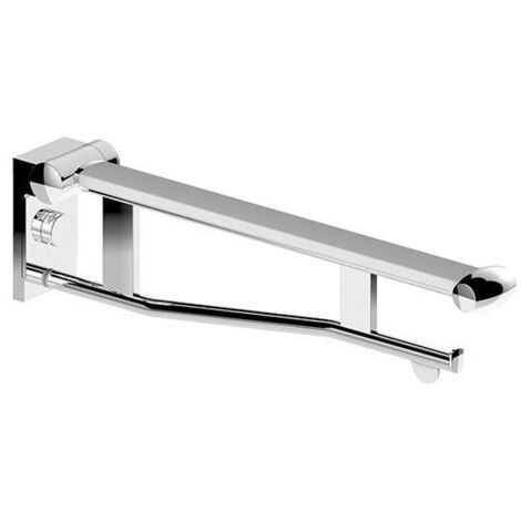Barre d'appui abattante pour WC PLAN CARE projection 700 mm, amovible chromé / blanc KEUCO