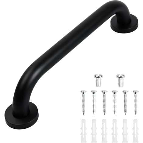 Barre d'Appui Antidérapante 30 cm  Poignée de Sécurité pour Salle de Bain, Douche et Baignoire  Noir