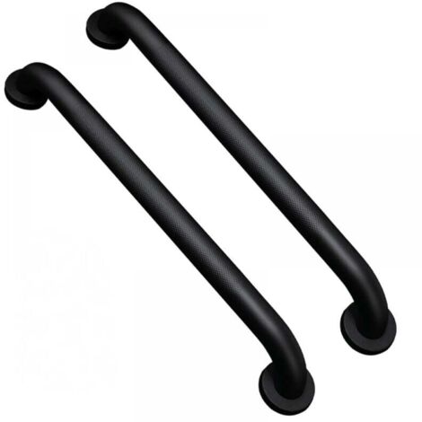 Barre d'appui antidérapante pour salle de bain avec poignée moletée (lot de 2, 50 cm, noir)