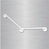 Barre d'appui coudée 135° - 3 points de fixation - Finition : BLANC - Dimensions : 300 x 300 mm