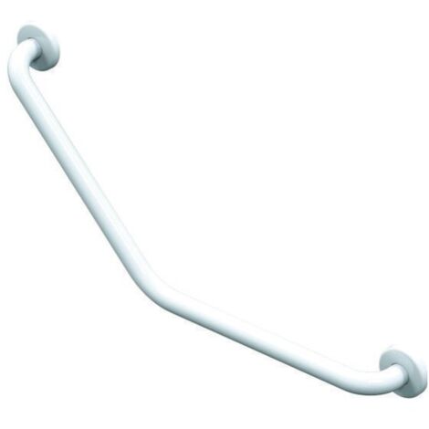 Barre d'appui coudée 135° Ø 32 mm acier inoxydable époxy blanc-01248WH-LS - Akw