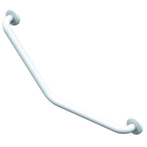 Barre d'appui coudée 135° Ø 32 mm acier inoxydable époxy blanc-01248WH-LS - Akw