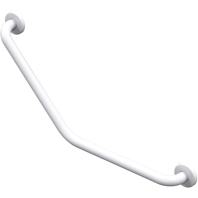 Barre d'appui en acier inoxydable recouvert d'epoxy coudée 135° 265x265mm 2 zones de fixation - akw - 01248WH