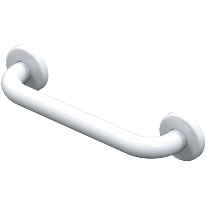 Self Confort - Barre d'appui droite en acier inoxydable - Longueur 450 mm - inox recouvert d'époxy blanc