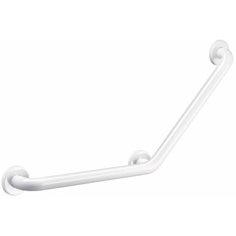 Barre d'appui coudée Basic135°Accoudoir 45cm45cm(Blanc) 3 pieds.. Debuns
