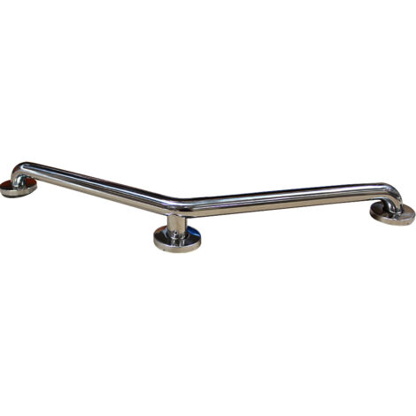 Barre d'appui coudée en inox 304 poli brillant - Ø32 x L 400 x 400 mm - 3 points - chromée - Regiplast