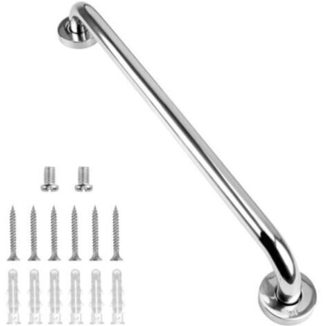 Barre d'Appui Dans Salle de Bain, 50 cm Barre d'Appui en Acier Inoxydable Antidérapant 304 Poignée de Sécurité Équilibre dans Chrome pour Toilette Cuisine Chambre, Vis Dissimulée Fixé au Mur