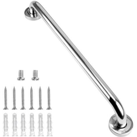 Barre d'Appui Dans Salle de Bain, 50 cm Barre d'Appui en Acier Inoxydable Antidérapant 304 Poignée de Sécurité Équilibre dans Chrome pour Toilette Cuisine Chambre, Vis Dissimulée Fixé au Mur