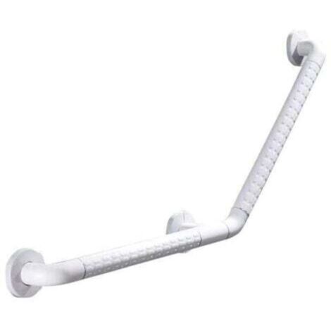Barre d'appui de douche 135° Barre d'appui en acier inoxydable PVC 45cm pour toilettes pour personnes handicapées et âgées