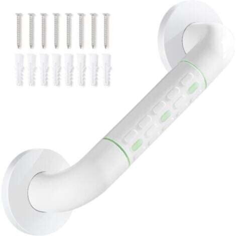 Barre d'appui de salle de bain blanche antidérapante 30 cm,Main courante simple sans barrière blanche