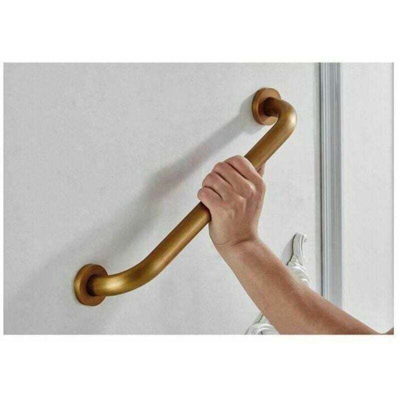 Barre d'appui de sécurité vintage en laiton de 40 cm, idéale pour salle de bain, baignoire, douche, toilettes ou porte-serviettes mural.