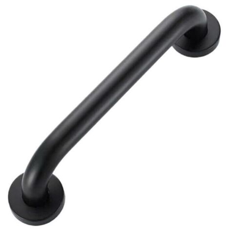 Barre d'Appui Douche - Noir - 400mm - Poignée de Douche de Sécurité - Barre d'Appui WC Handicapé - Barre de Soutien pour Toilette - Barre de Maintien Douche et WC