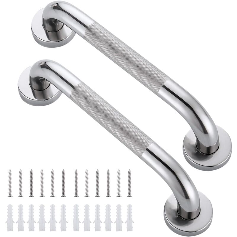 Barre d'appui Douche,Lot de 2 Barre d'appui en Acier Inoxydable 304 pour les Personnes âgées avec Surface Moletée,Poignée de Douche