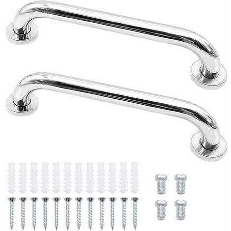 Barre d'Appui en Acier Inox Antidérapant, 2pcs Barre d’appui de Salle de Bain Barres de Sécurité Murale