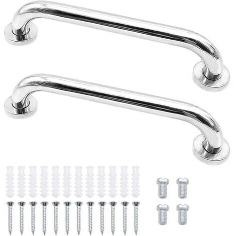 Barre d'Appui en Acier Inox Antidérapant, 2pcs Barre d’appui de Salle de Bain Barres de Sécurité Murale
