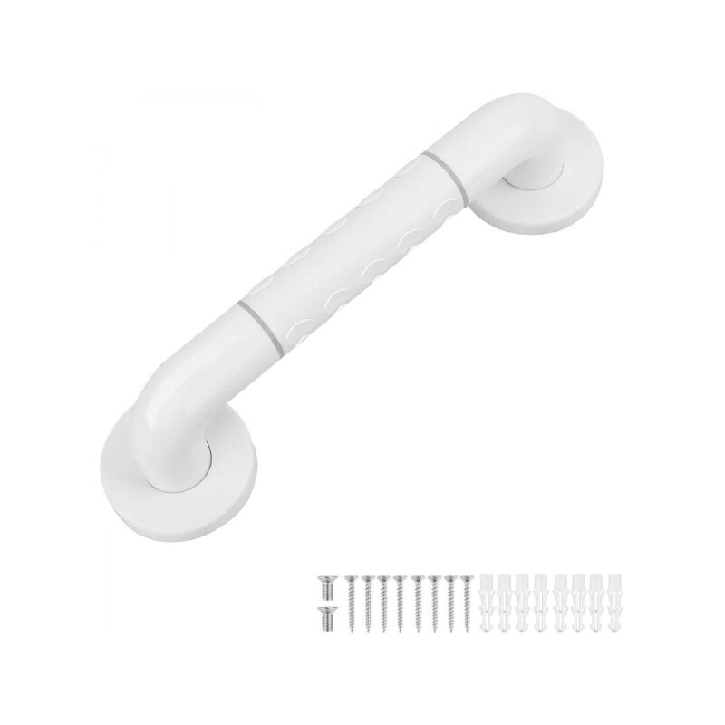 Barre D'appui en Acier Inoxydable Poignée de Baignoire Antidérapante pour Salle de Bain 40cm - Blanche