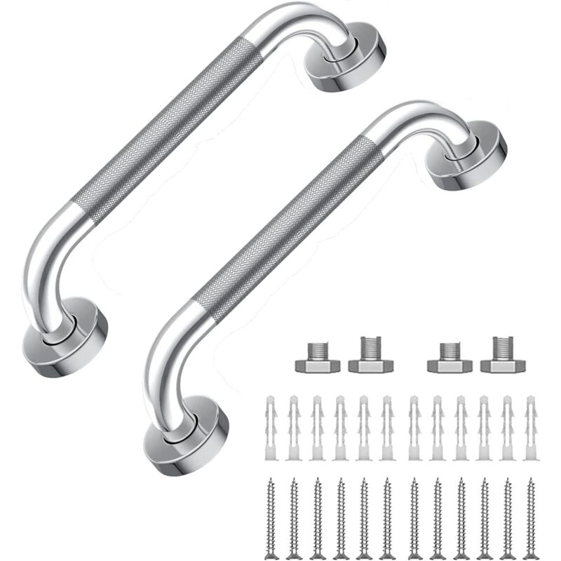 Barre d'appui murale antidérapante de 30 cm en acier inoxydable pour salle de bain - Barre d'équilibre de sécurité pour salle de bain