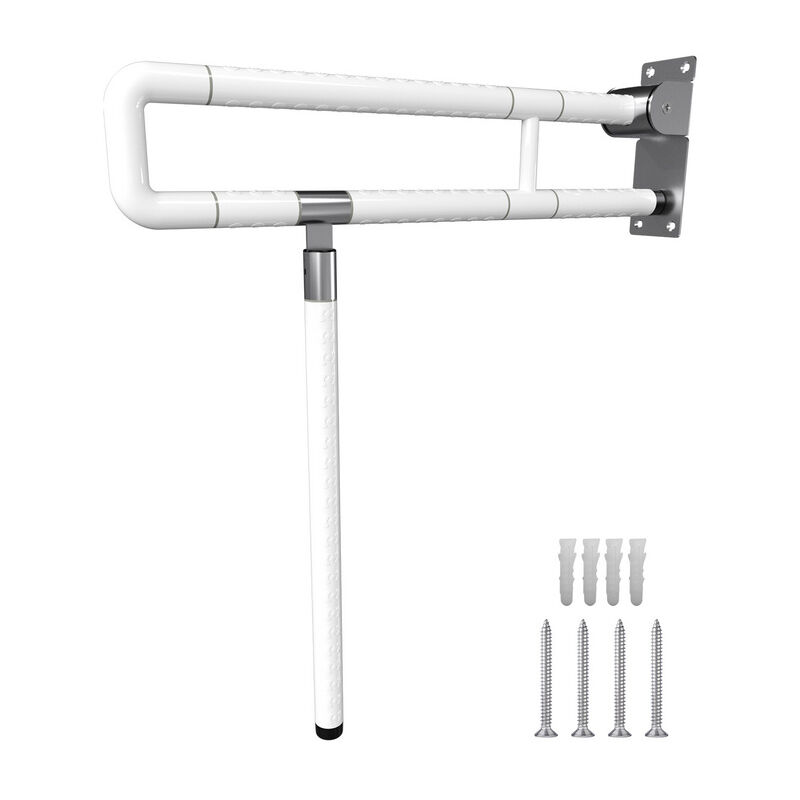 Barre d'appui pliable pour toilettes, Barres d'appui Salle de Bains avec poignée antidérapante en acier inoxydable