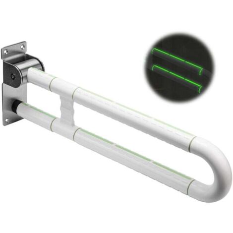 Barre d'Appui Pliable pour Toilettes Poignée Antidérapante Support 250kg Acier Inoxydable Sécurité Salle de Bain Handicapé Personnes Âgées