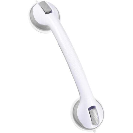 Barre d'appui pour salle de bain et douche. poignée de douche robuste à ventouse de 40 cm. barre d'appui de baignoire amovible et étanche. grise et blanche. pour femmes âgées et enceintes