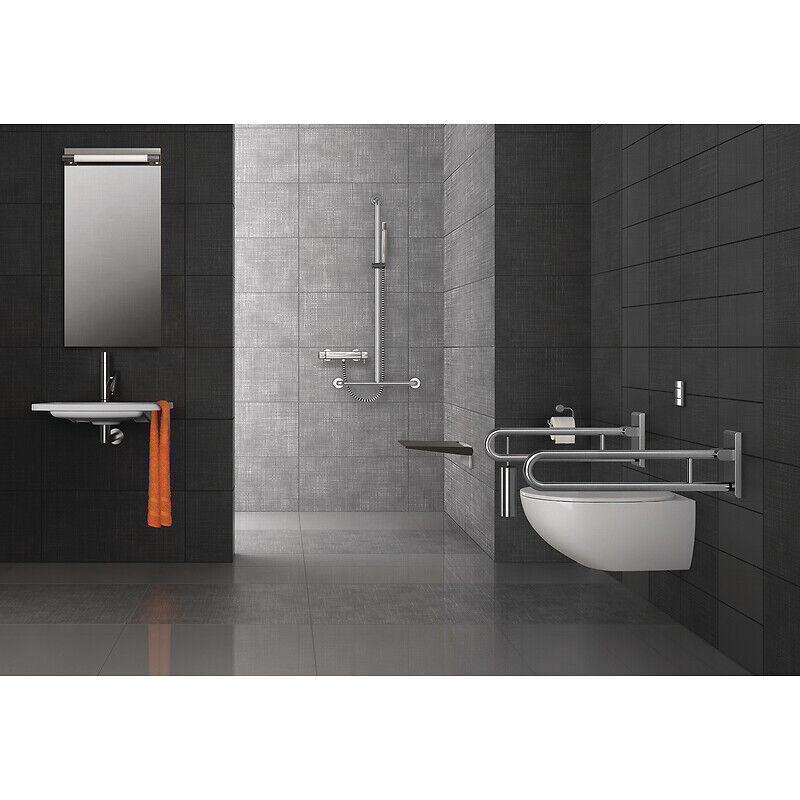 Barre d'appui rabattable Inox Care Vario 600 mm (Inox brossé) Normbau