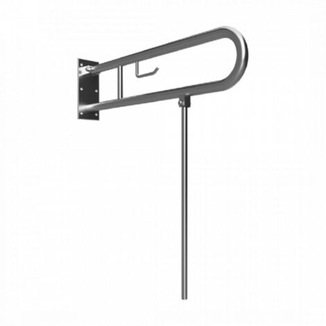Barre d'appui relevable forme U +jambe d'appui HELP avec support papier toilette