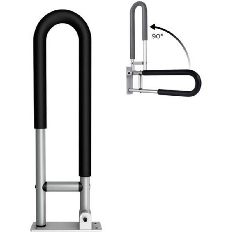 Barre D'Appui Relevable Toilettes, Barre d' Appui wc Handicapé, PoignéEs Rail Sécurité Toilettes, Antidérapant Barre D'Appui Douche Salle Bains Pour