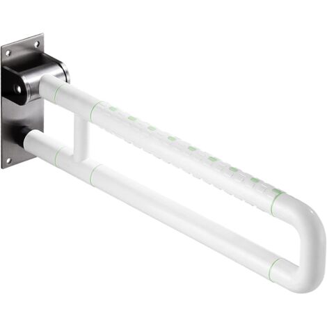 Barre D'appui Reversible - 1 Unite - Acier Inoxydable - Pliable 90 Degres - Salle De Bain Et Toilettes - 60 Cm
