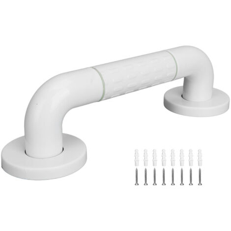 Barre d'appui salle de bain 29cm antidérapante en acier inoxydable pour personnes âgées, couleur blanc