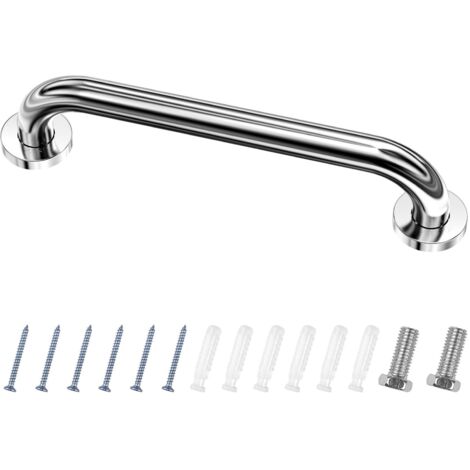 Barre d'Appui WC, Acier Inox Maintien Poignée Douche, 40cm Barre d'Appui Salle de Bain Coudée, Barres Douche, Baignoire Main Courante Inoxydable Âgées/Handicapées/Enfants