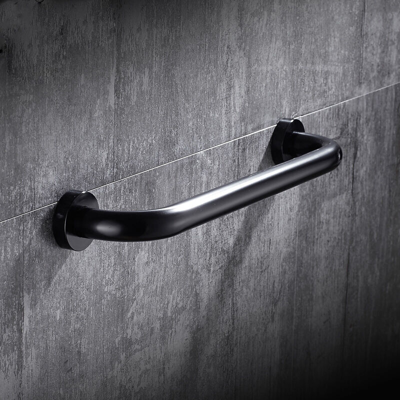 Barre d'appui WC Barre d’appui en Acier Inox Poignée de Baignoires Porte Serviette Mural Poignée de Baignoire de Salle de Bain, Noir (30CM)